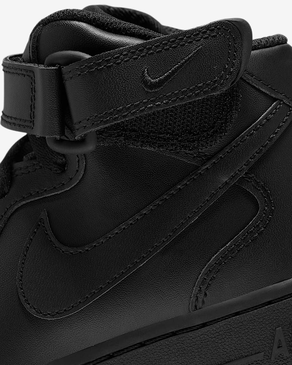 Nike black air force 1 mid hotsell